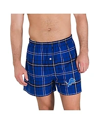 Concepts Sport Men's Blue/Black Detroit Lions Ultimate Flannel Boxers