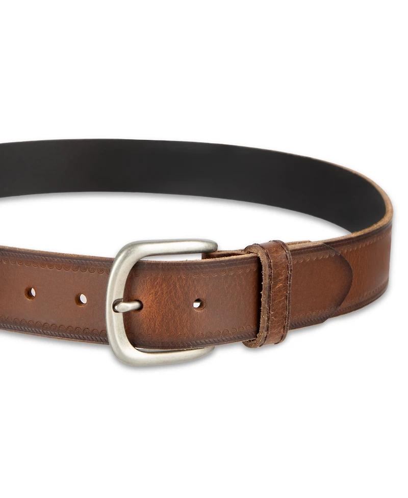 Levi's Men's Western Edge Embossed Casual Leather Belt