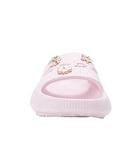 Bebe Little Girls Eva Slide – Lightweight Comfy Sandals with Metal Charms