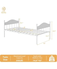 gaomon "Twin Daybed Without Trundle, Sturdy Foldable Metal Frame, Heavy-Duty Steel Double Sofa Bed for Living Rooms"