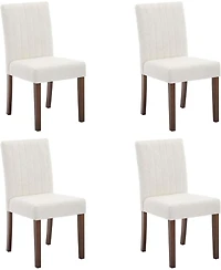 gaomon Parsons Button Tufted Dining Chairs Set of 4, Upholstered Fabric Chairs with Wood Legs, Vertical Stripe