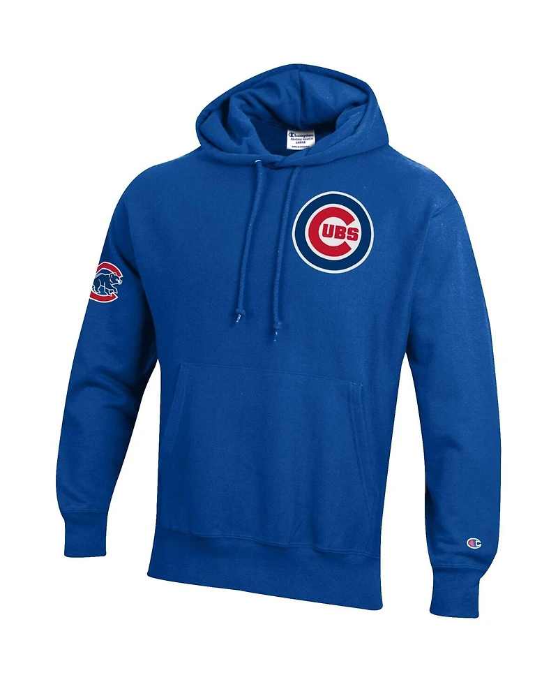 Champion Men's Royal Chicago Cubs Reverse Weave Chenille Hoodie