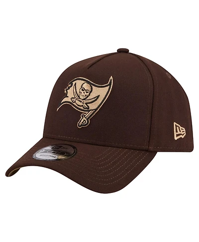 New Era Men's Dark Brown Tampa Bay Buccaneers Burnt Wood A-Frame 9FORTY Adjustable Hat