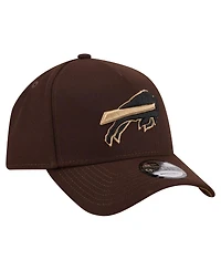 New Era Men's Dark Brown Buffalo Bills Burnt Wood A-Frame 9FORTY Adjustable Hat