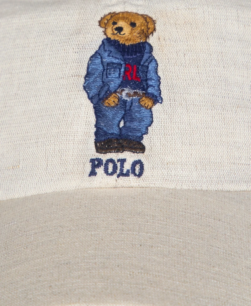 Polo Ralph Lauren Men's Classic Linen Bear Baseball Cap