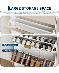 gaomon Shoe Storage Cabinet with with 2 Flip Drawers 1 Drawer 1 Side Cabinet Freestanding Narrow Rack with Metal Legs Farmhouse Slim Shoe Storage