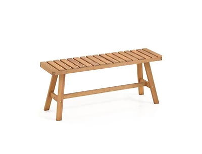 Slickblue Outdoor Acacia Wood Bench with Slatted Seat and 800 lbs Capacity
