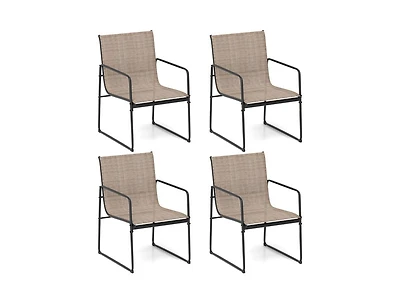 Slickblue Patio Furniture Chair Set of 4 with Ventilated Seat