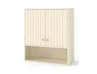 Slickblue Fluted Bathroom Storage Wall Cabinet with Display Shelf