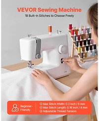 Portable Sewing Machine with 18 Stitch Applications & Led Work Light