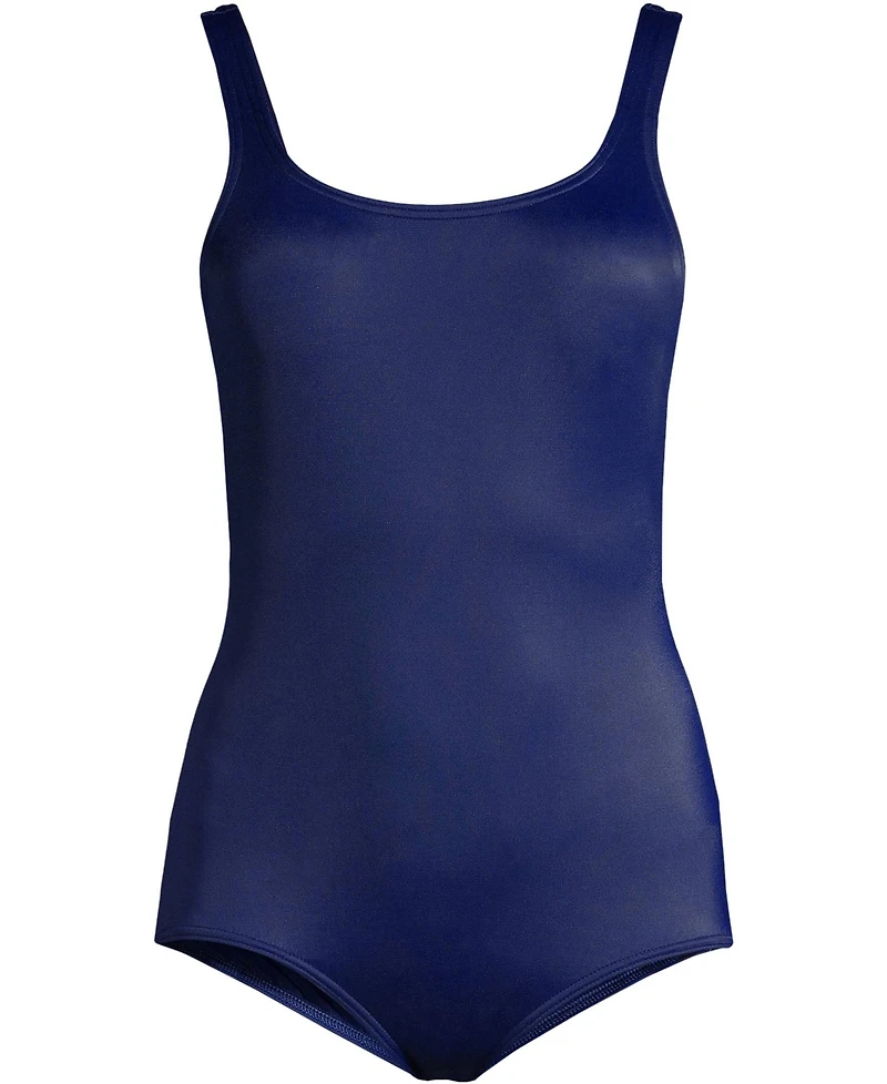 Lands' End Plus Long Chlorine Resistant Soft Cup Tugless Sporty One Piece Swimsuit