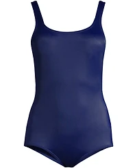 Lands' End Plus Long Chlorine Resistant Soft Cup Tugless Sporty One Piece Swimsuit