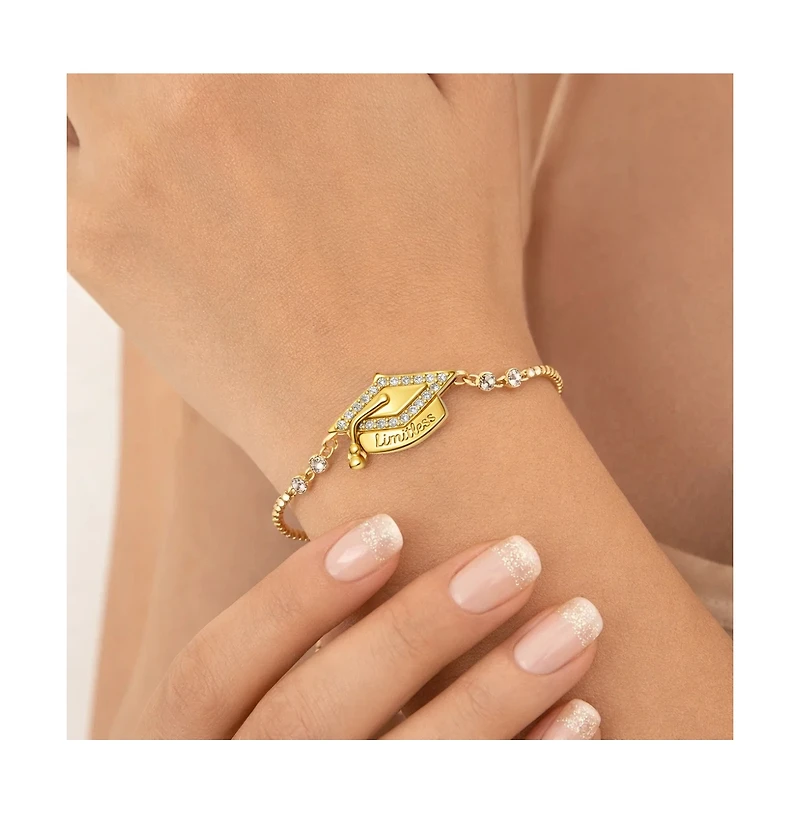 Dloria Limitless Graduation Cap Adjustable Pave Bracelet