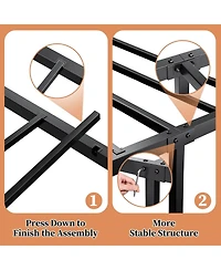 gaomon Size Metal Platform Bed Frame with Victorian Style Wrought Iron-Art Headboard and Footboard, Mattress Foundation