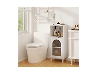 Slickblue Wood Bathroom Side Storage Cabinet with Adjustable Shelf