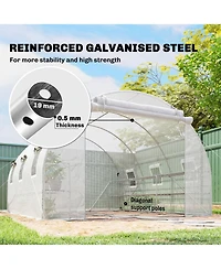 Outsunny Walk-in Tunnel house with Shelves, Hoop