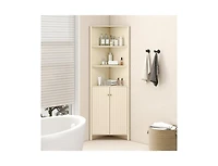 Slickblue Tall Corner Bathroom Cabinet 68 Inch with Fluted Doors
