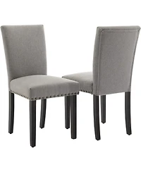 gaomon Parsons Dining Chairs Set of 2, Upholstered Fabric Chairs with Nailhead Trim