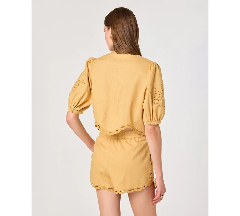 Astr the Label Women's Sleeveless Button-Front Top