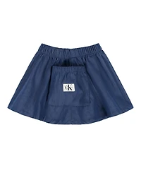 Calvin Klein Baby Girls' Shirred Bodysuit & Flared Denim Skirt, 2-Piece Set