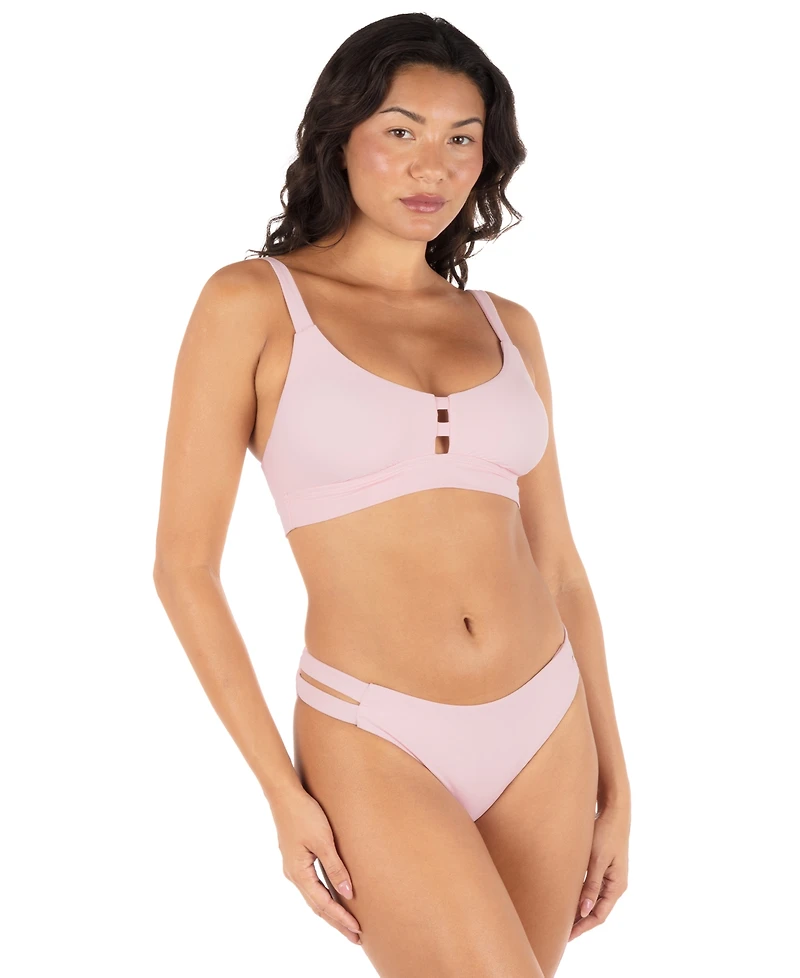 Hurley Women's Max Solid Pull-On Strappy Bikini Top