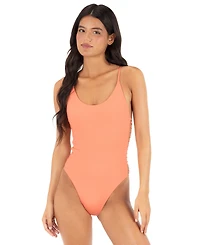 Hurley Juniors' Solid Cutout One-Piece Swimsuit