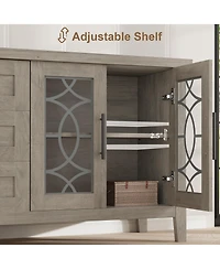 gaomon Farmhouse Tv Stand with Glass Door for 70 Inch Tv