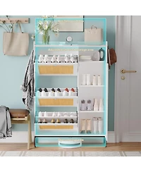 gaomon 3-Drawer Rattan Adjustable Shelves, Freestanding Shoe Storage Cabinet