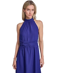 Calvin Klein Women's Halter Neck Twist-Waist Midi Dress
