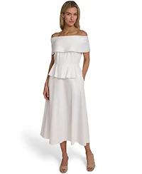 Calvin Klein Women's Off-The-Shoulder Midi Dress