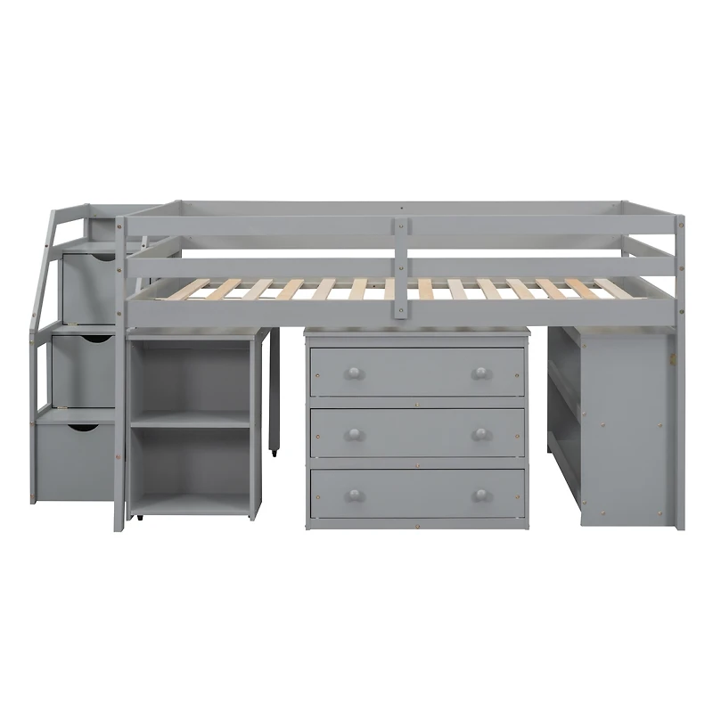 Streamdale Furniture Full Size Loft Bed with Desk