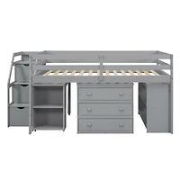 Streamdale Furniture Full Size Loft Bed with Desk