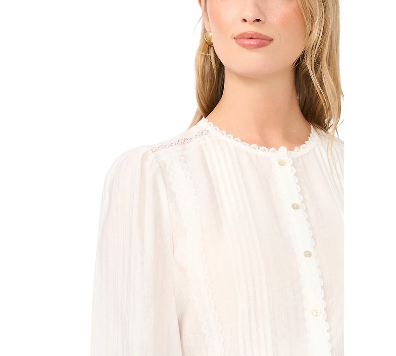 Vince Camuto Women's Lace Button-Front Blouse