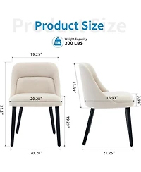 gaomon Linen Dining Chairs Set of 2, Upholstered Chairs with Wood Legs