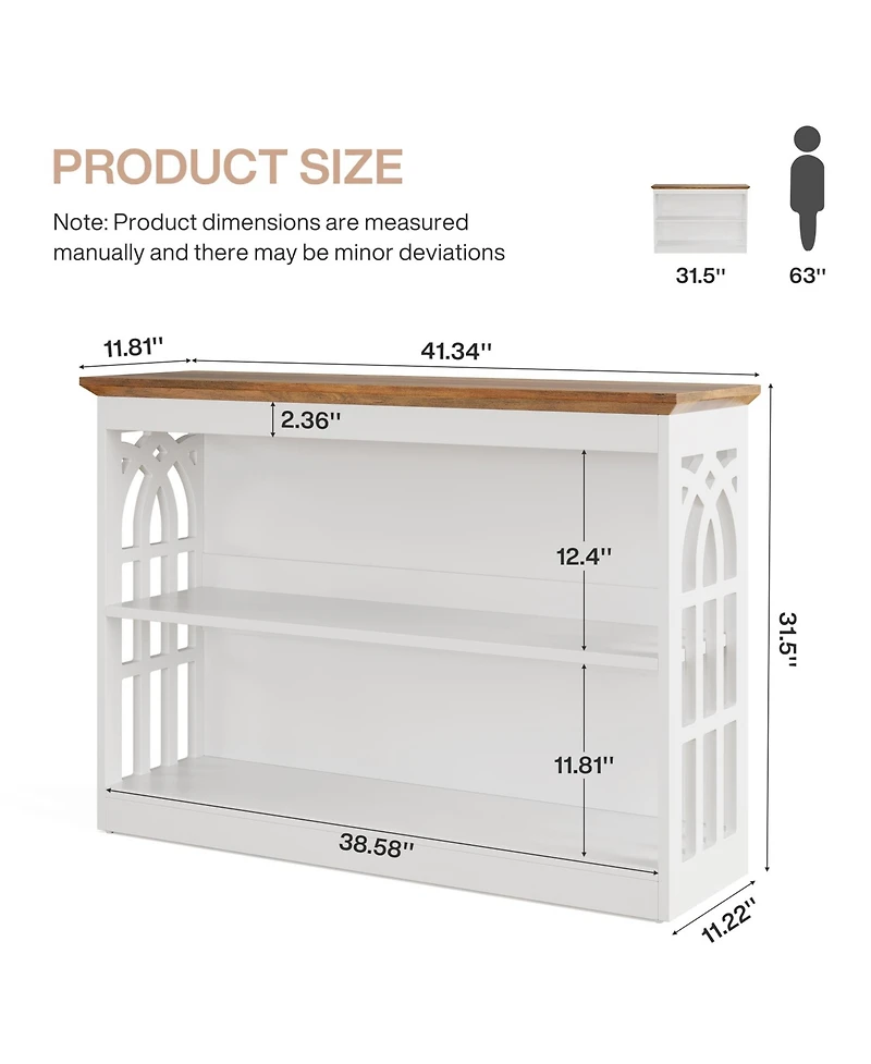 Tribesigns 41.34" 3 Tier Console Table, Narrow Entryway & Sofa Table for Living Room