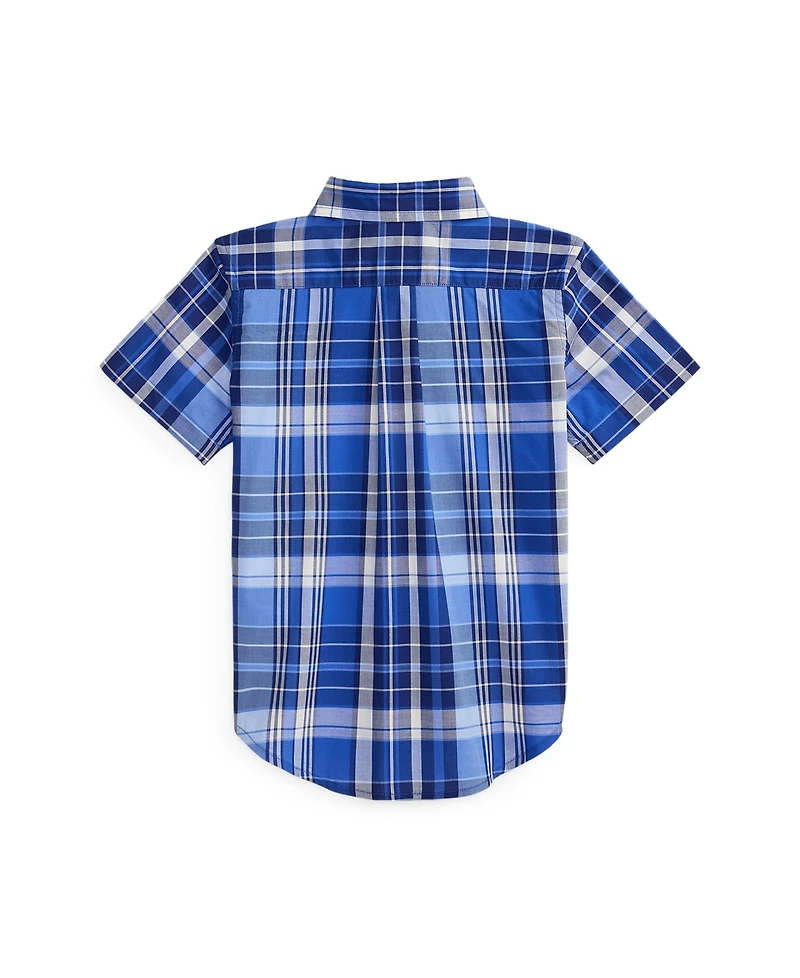 Polo Ralph Lauren Boys' 2-7 Plaid Cotton Poplin Short-Sleeve Shirt
