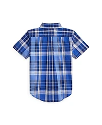 Polo Ralph Lauren Boys' 2-7 Plaid Cotton Poplin Short-Sleeve Shirt