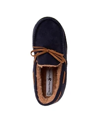 Beverly Hills Polo Club Little Boys Moccasins Slippers Classic Fuzzy Lining Cozy Indoor/Outdoor Sole Slip On Comfort