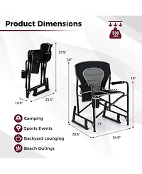 Outdoor Rocker Camping Chair for Adults with Dual Springs Padded Back