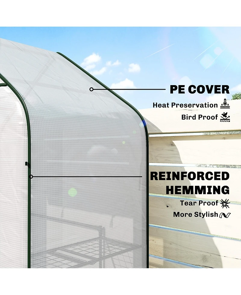 house for Outdoors, 6 Shelves with Pe Cover,