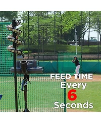 Furlihong Automatic Baseball Pitching Machine Feeder and Soft Toss Trainer 2 in 1 System w/ Height Adjustable Base and Extendable Ball Stacker