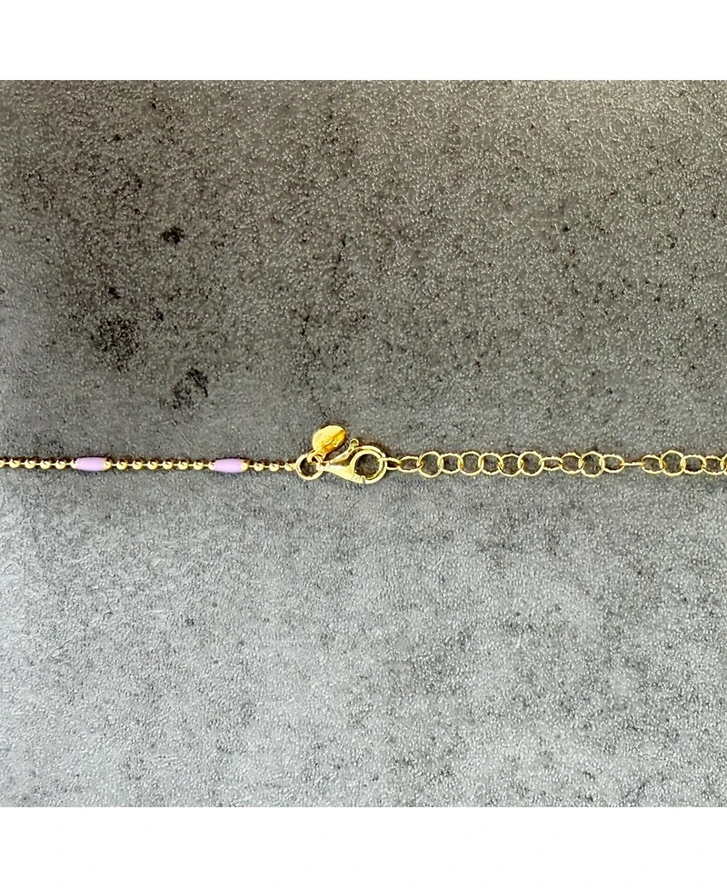 The Lovery Enamel Nugget Bead Necklace 14K Gold-Plated Sterling Silver