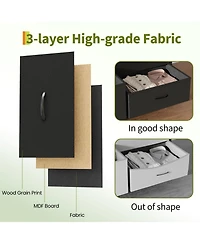 gaomon 63" Wooden Dresser Tv Stand with 9 Fabric Drawers for Large TVs