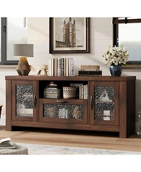 gaomon 55.2'' Modern Sideboard Buffet Cabinet with Acrylic Door Storage Cabinet, Farmhouse Coffee Bar Cabinet with Shelves