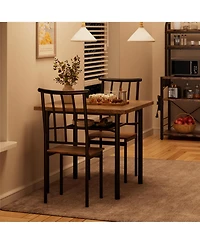 gaomon Rectangular Table Dining Table Set for 2,3 Piece Kitchen Table with Lowe Storage Rack & Built-in Wine Rack