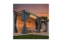 Aecojoy Wall Gazebo with Curtains and Mosquito Netting