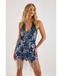 Nasty Gal Women's Star Tassel Plunge Mini Dress