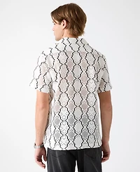 Guess Men's Carter Geometric Crochet Resort Shirt