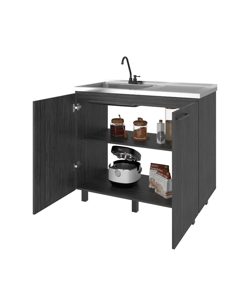Fm Furniture Utility Sink Cabinet with 2 Doors and 3 Shelves