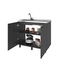 Fm Furniture Utility Sink Cabinet with 2 Doors and 3 Shelves